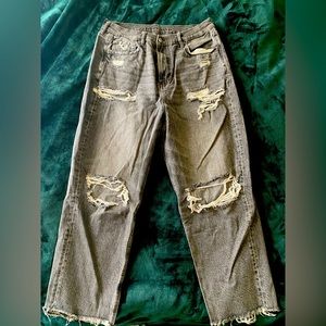 Distressed Gray Jeans